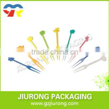 Disposable plastic different colors and shape fruit pick