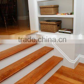 factory price flat american birch wood flooring pu trim moulding