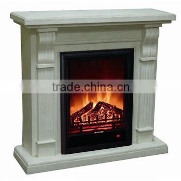 Polystone Electric fireplace heater insert white