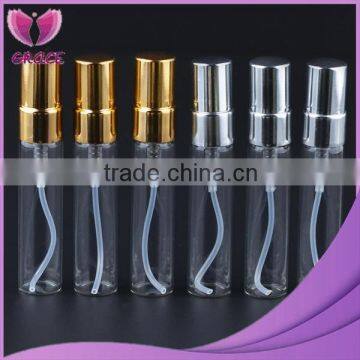 5ml clear glass perfume bottle with aliuminum spray
