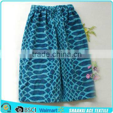 Pure coton velour printing sauna wrap towel skirt custom printing sauna towel skirt for girl