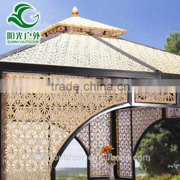 New Product PE Rattan Iron Frame PVC Plate WPC Floor Wind Resistant Gazebo photo-2