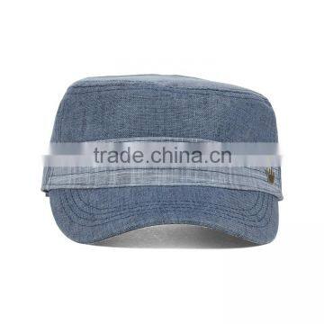 Promotion Wholesale Fashion High Quality Cheap Blank Pattern Light Blue Cotton Military Style Army Hats photo-2