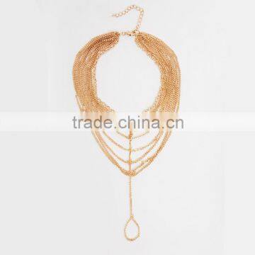 2015 Latest Design Elegant Multi Layer Gold Chains Foot Jewelry Anklet photo-2