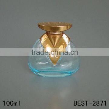 100ml semi-permeable green pink perfume round shape bottles, fancy design in europe