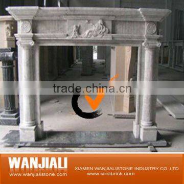 indoor carved marble fireplace