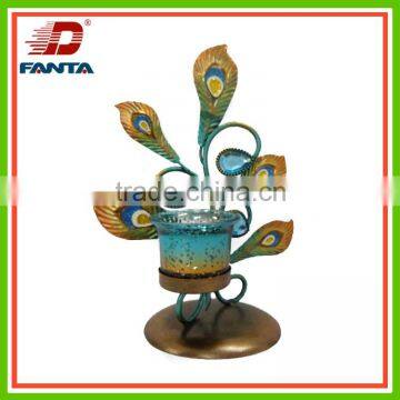 Creative metal peacock votive tea light holder for home decoration