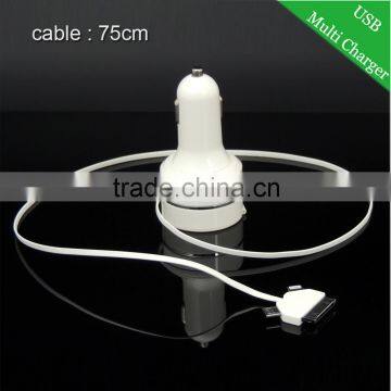 High Quality Standard Fast Delivery Promotional Usb Mini Car Charger Multi Port With Cable photo-3