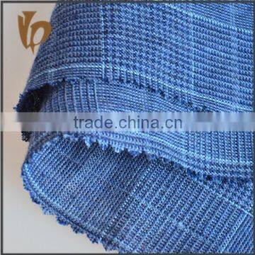 2015 hot sale pure linen yarn dyed custom plaid fabric for jacket