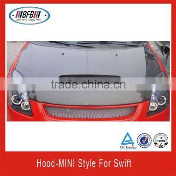 MINI STYLE!!!HOODS FOR SWIFT 2008-2012 ENGINE CARBON FIBER HOOD COVER