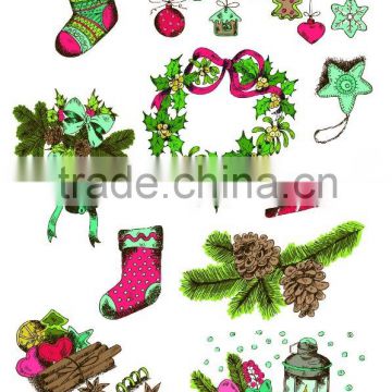 Christmas Design Shining Decorative PVC Self Adhesive Sticker