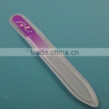 BLC-053 140mm Pvc bag packing attractive colored glass nail files with rhinestones