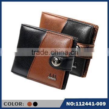 2015 new pu leather men simple kabaw folding wallet