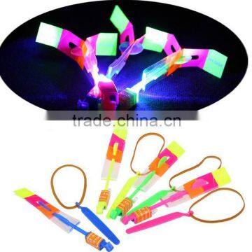 Kid Games Toy Elastic LED Flying Rotating Rocket Arrow Helicopter Kids photo-4