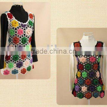 lady hand crochet sweater vest