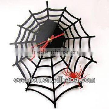 Spider mesh shaped acrylic wall clock