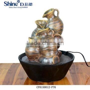 earthen jar shape running water fountains for indoor decor