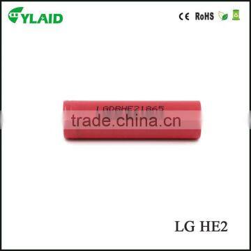 Newest red color original in stock lg he2 18650 battery small rechargeable battery torch light rechargeable battery