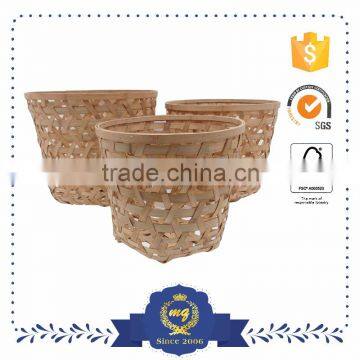 Good Quality Set Of 3 Storage Bamboo Basket Weaving