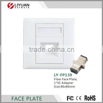 LY-FP139 Fiber Face Plate,1*SC Adapter Size:86x86mm Fiber Optic Mount Box