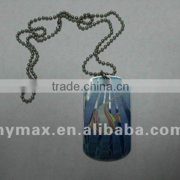 Fancy printed metal dog tag