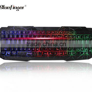 Colorful Cool cheaper USB wired keyboard in rainbow crack parttern