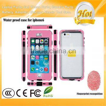 Waterproof Mobile Phone Case for iPhone 6 With Fingerprint Access Pink