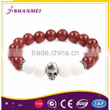 Onsite Checked Factory Red Agate Unisex Colorful Bead Bracelets