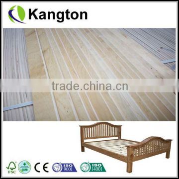 Wood bed slat with slat bed parts