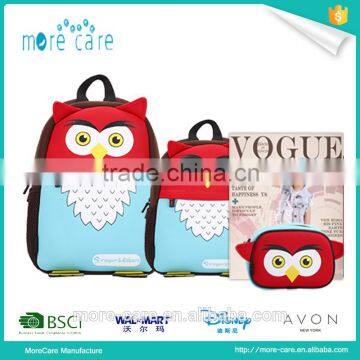 neoprene owl shape kids zoo animal backpack