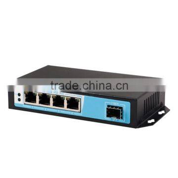 48v Gigabit POE switch 4 port with 1 1000mbps fiber sfp