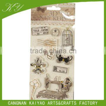 3D Vintage chipboard sticker for kid's scrapbook decoration