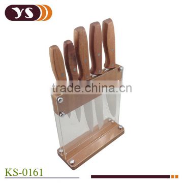 kitchen knife set with wooden acrylic holder