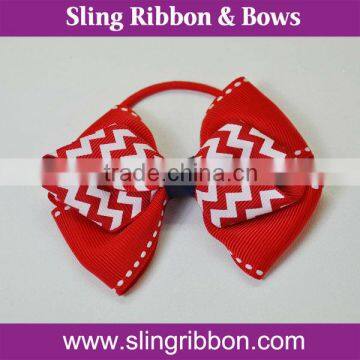 Ponytail Bows Made By Wave Grain Printing Ribbon