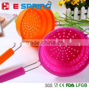 Food grade noodle food collapsible silicone Basket Colander