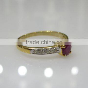 Ruby Diamond Ring In 14K Gold photo-3