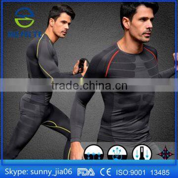 Men Sport Wear For Dri Fit Slim Tit Short Sleeve Sportwear Training Gym Clothes Mens Compression shirt