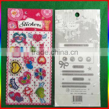 Embossed PVC Stickers Heart Design Stickers With Silver Edge photo-2