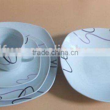 Ceramic Porcelain Tableware Dinner Sets With Simple Design Porcelain Dinnerware Item Square Crockery Dinner Sets