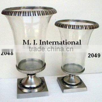 Candle Holder silver antique finish