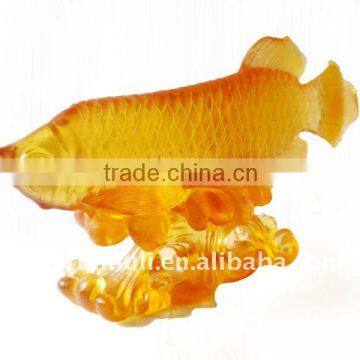 Glass Art--home Decoration--Golden Arowana Fish--BS211