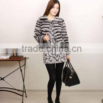 2015 fashion women winter genuine rabbit fur coat RC11