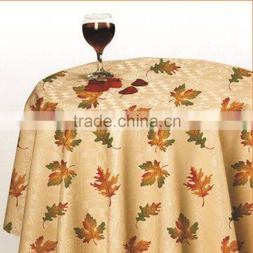JY-3640 Laminated PVC tablecloth with non-woven/flannel backing( golden/silver partial printing)