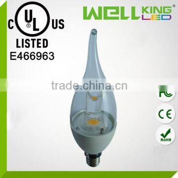 3W 5W 210-400lm E12 E26 COB Led CE RoHS UL led candle light