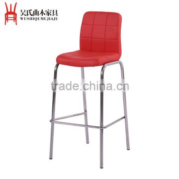 Simple red wooden Square high chair