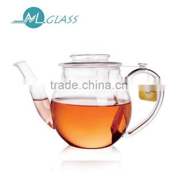 800ml handmade glassware high borosilicate glass teapot with infure N6162