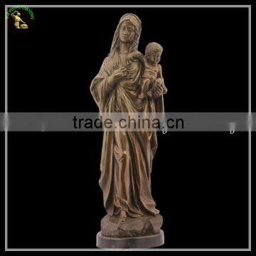 Antique Bronze,Brass,Cast Iron Metal Blessed Virgin Mary Statues