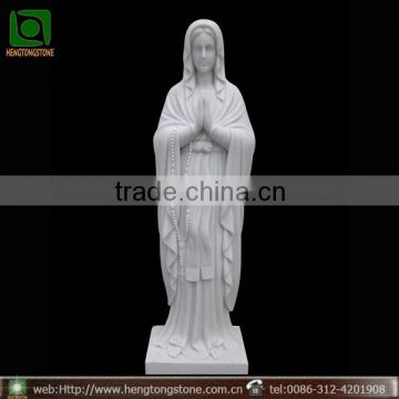 Hand Carved White Marble Virgin Mary Garden Statue