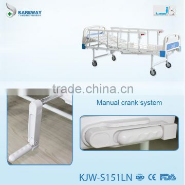 high quality manual 1 crank adjustable hospital bed manufactures