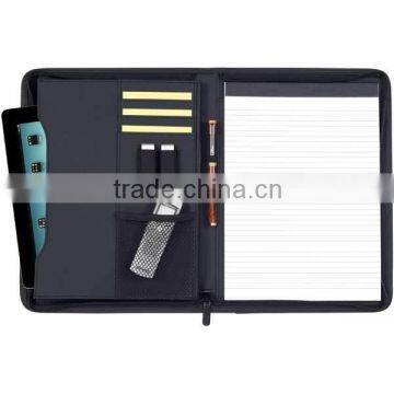 Promotion A4 zipper faux leather folder